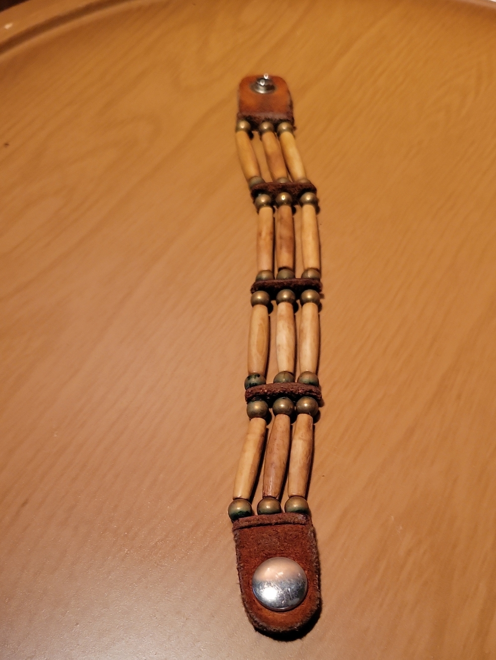 Vintage Indigenous Hairpipe Bone 3 Row Bracelet